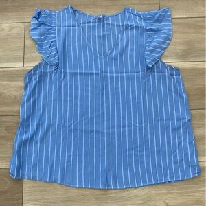 Old Navy Blue and White Striped Top